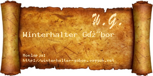 Winterhalter Gábor névjegykártya